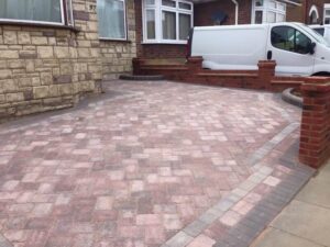 after chelsea block burnt ember paved driveway - Driveways Leicester