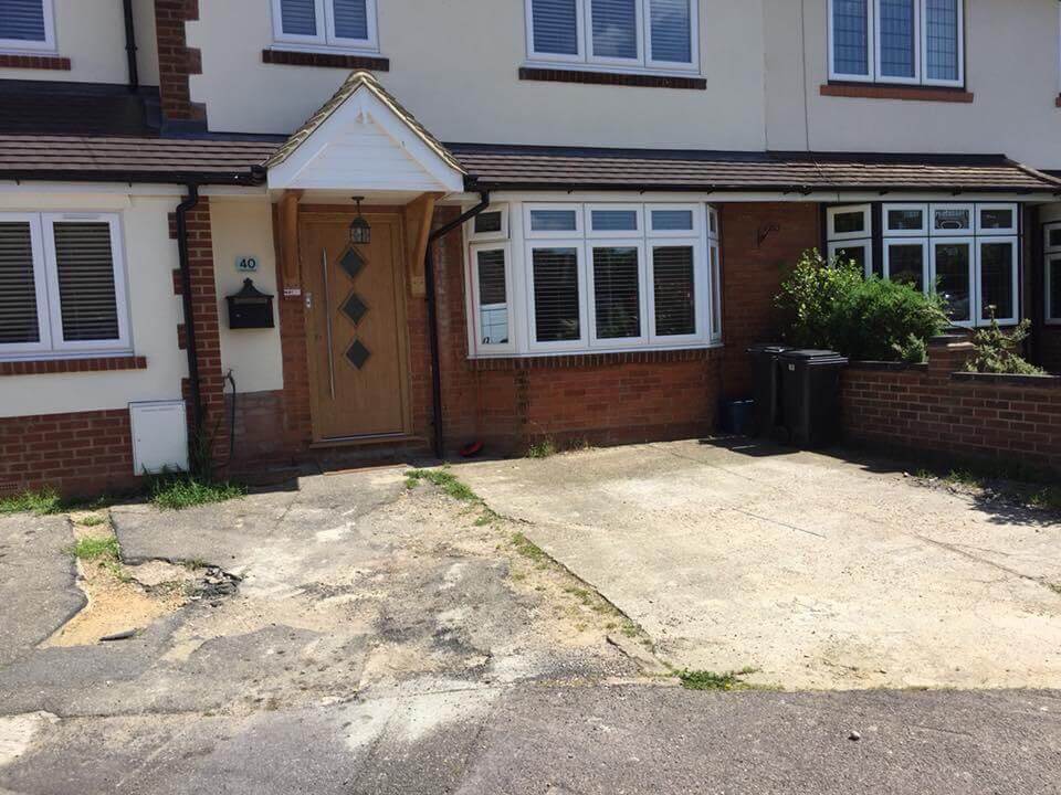 2 block paving before - Driveways Leicester